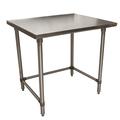 Bk Resources Work Table Open Base, 16/304 Stainless Steel, Plastic Feet 48"Wx30"D CVTOB-4830